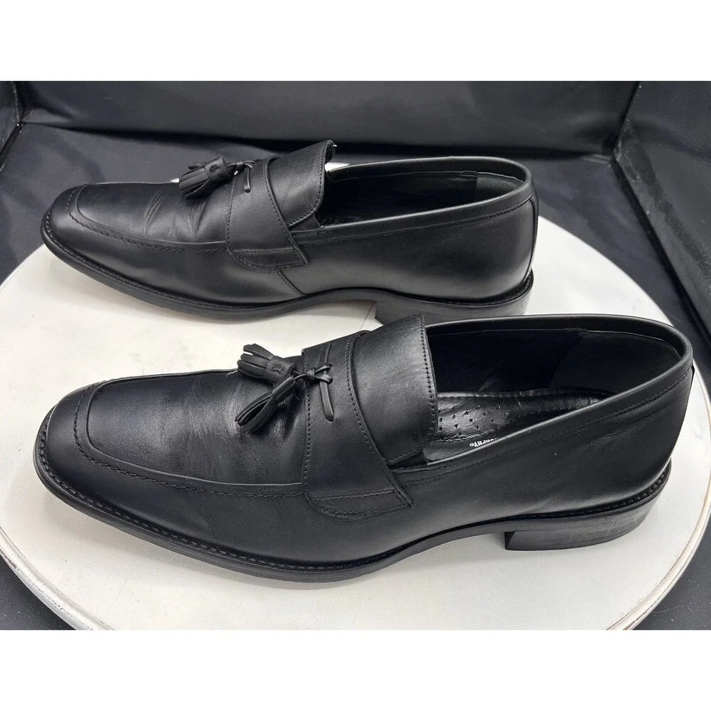J. Murphy by Johnston & Murphy Men’s 12W Black Full Grain Leather Tassel Loafers